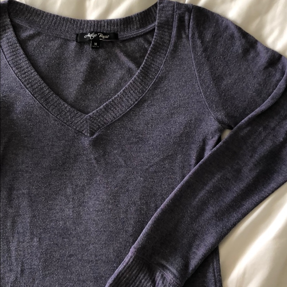 Long sleeve purple sweater